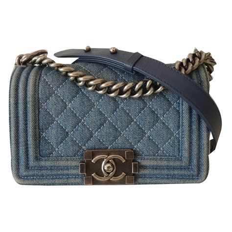 chanel boy denim bag